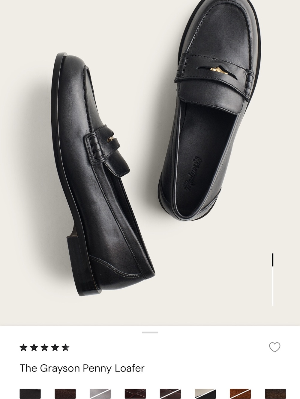 Madewell Black Grayson Penny Loafer